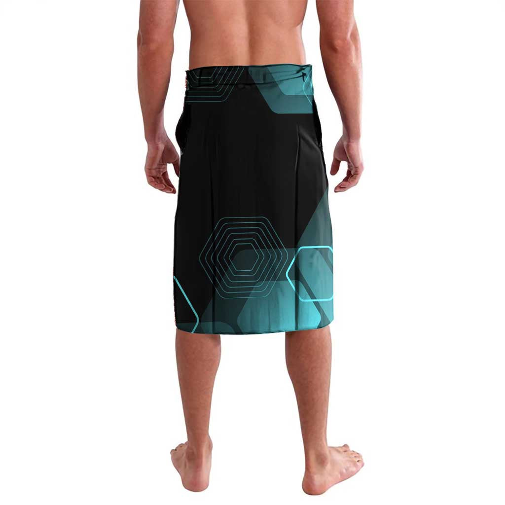 Gojo Satoru Jujutsu Kaisen Blue Hexagon Pattern Lavalava with Intense Expressions and Modern Anime Art - The Mazicc