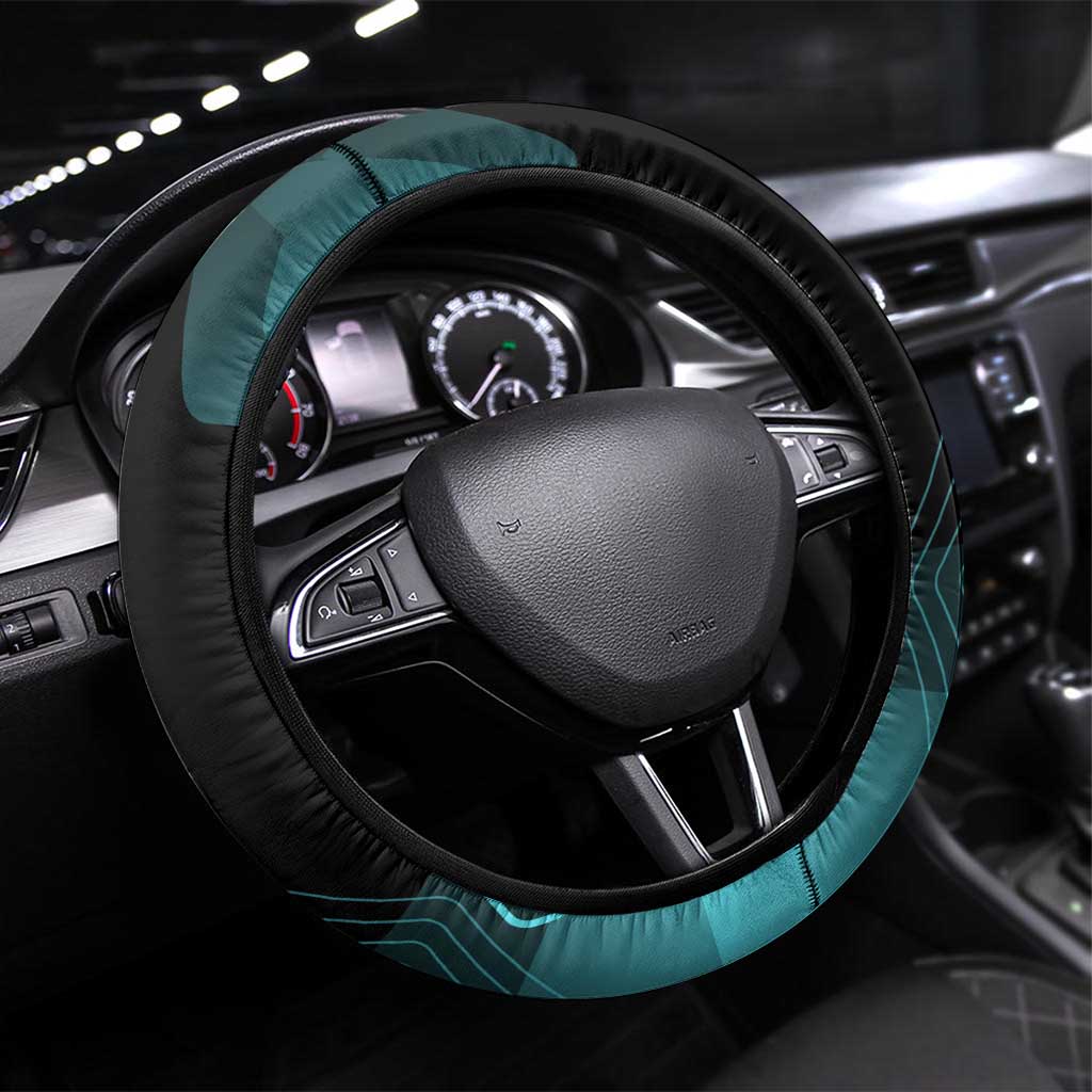Gojo Satoru Jujutsu Kaisen Blue Hexagon Pattern Steering Wheel Cover with Intense Expressions and Modern Anime Art - The Mazicc