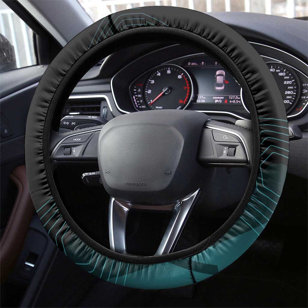 Gojo Satoru Jujutsu Kaisen Blue Hexagon Pattern Steering Wheel Cover with Intense Expressions and Modern Anime Art - The Mazicc