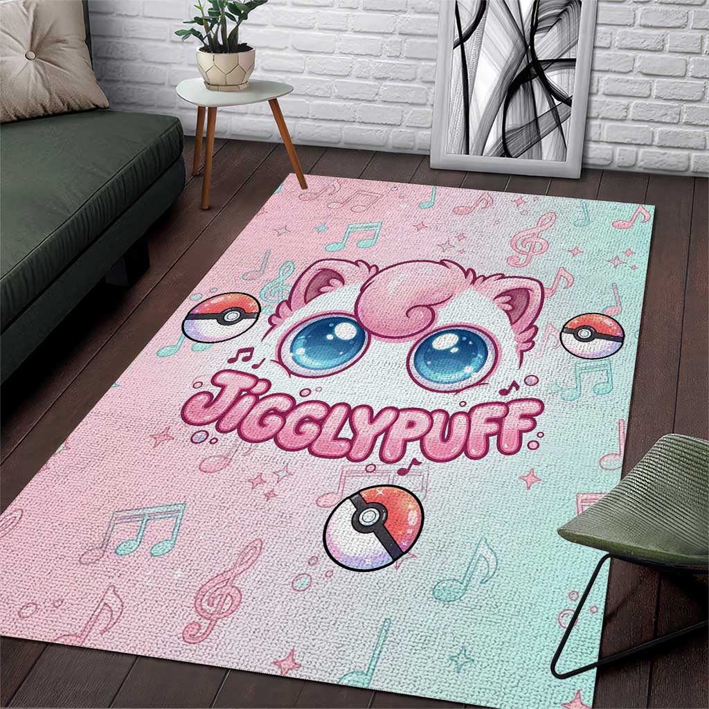 Jigglypuff Area Rug Pastel Melody Pop Art