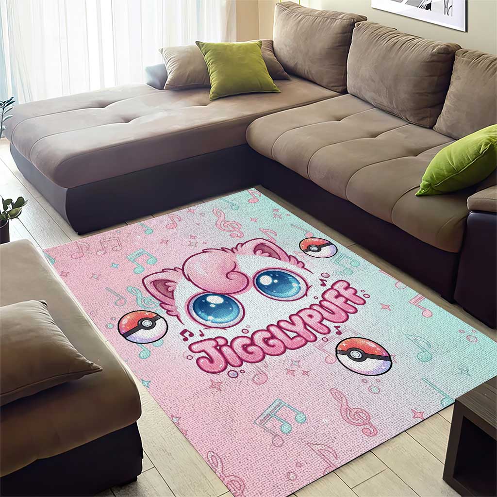 Jigglypuff Area Rug Pastel Melody Pop Art