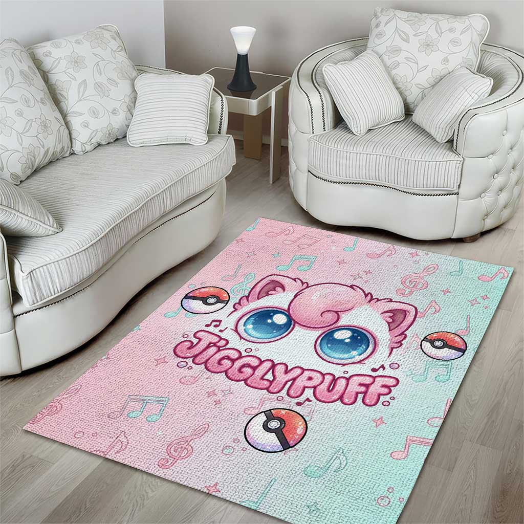 Jigglypuff Area Rug Pastel Melody Pop Art