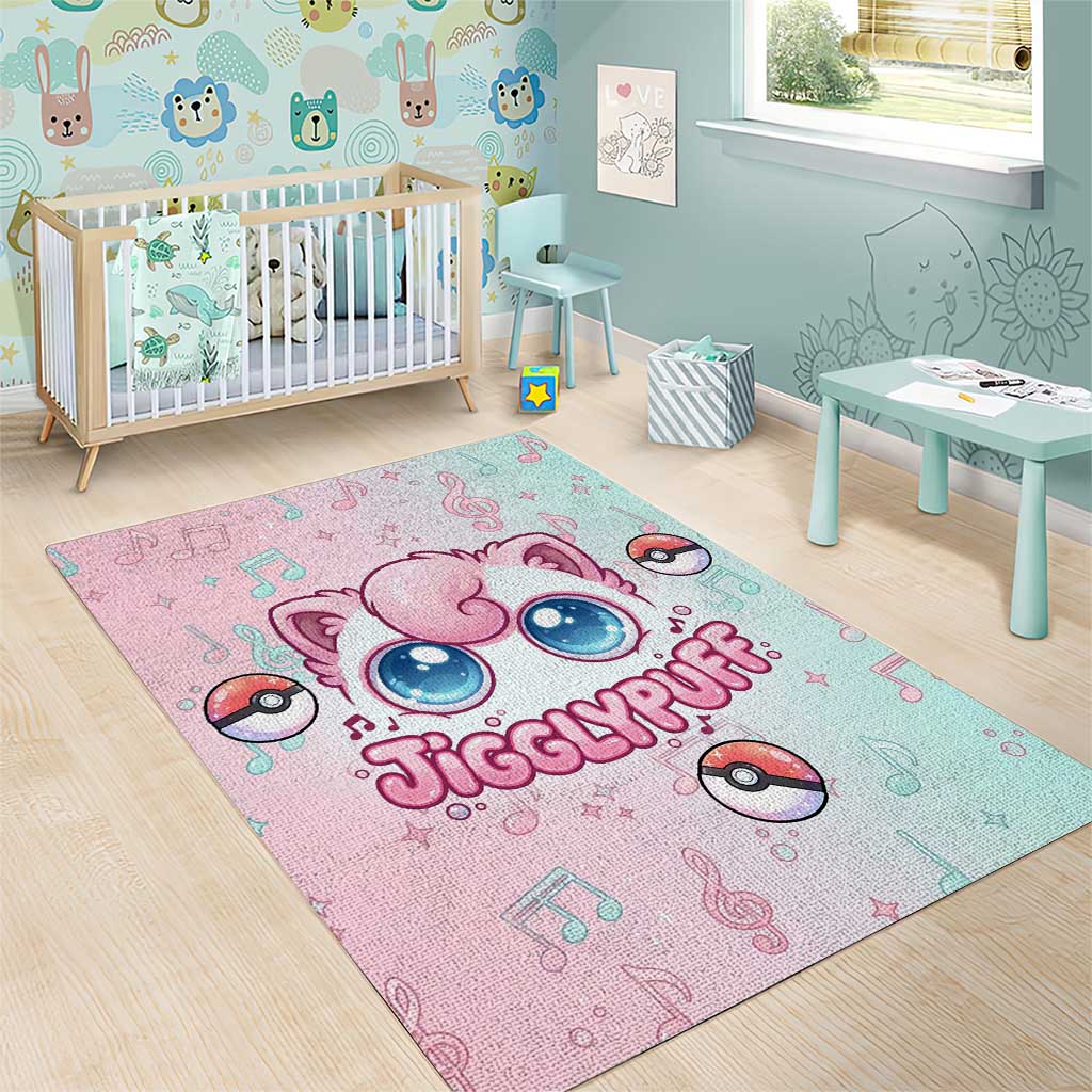 Jigglypuff Area Rug Pastel Melody Pop Art