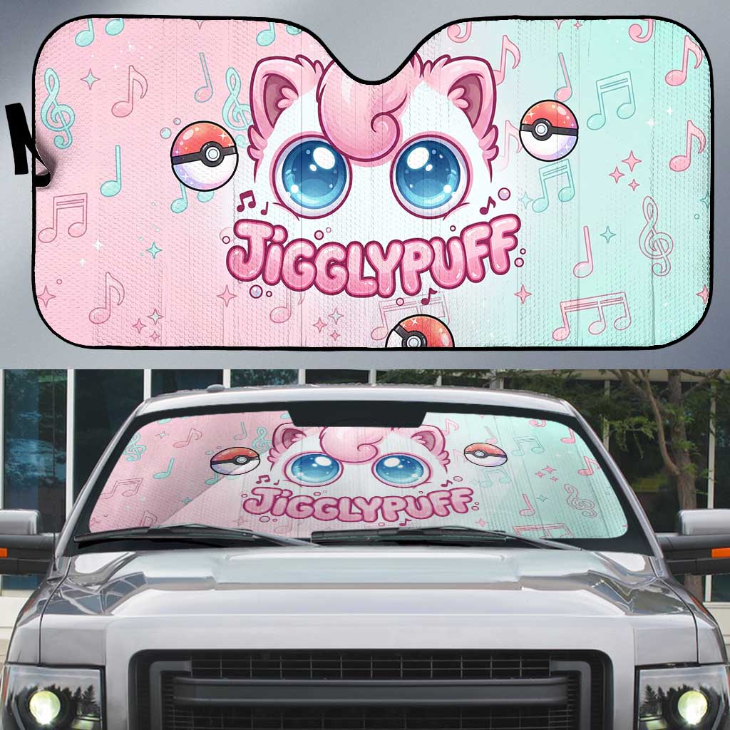 Jigglypuff Auto Sun Shade Pastel Melody Pop Art