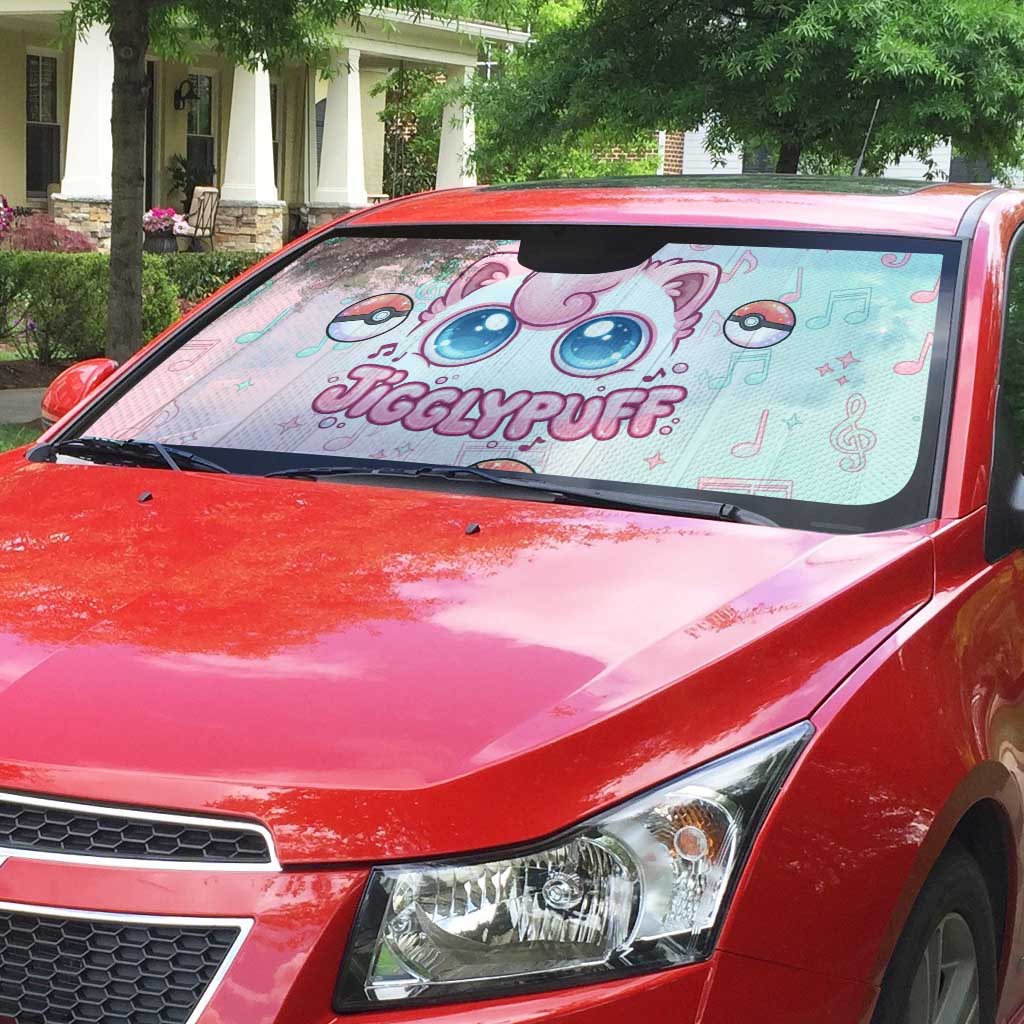 Jigglypuff Auto Sun Shade Pastel Melody Pop Art