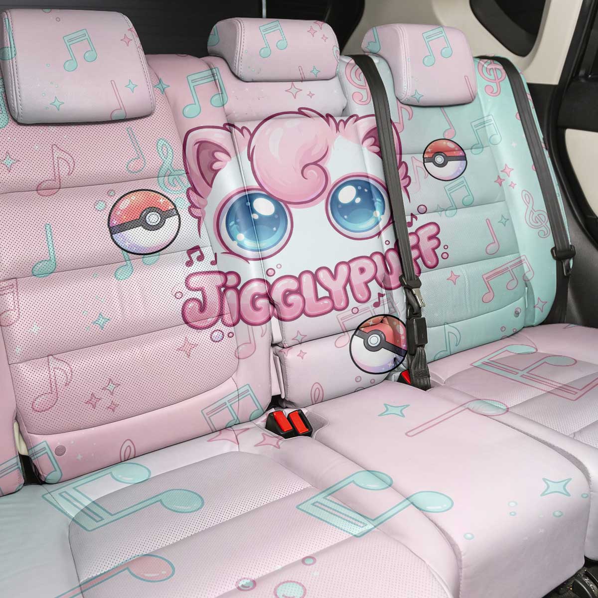 Jigglypuff Back Car Seat Cover Pastel Melody Pop Art