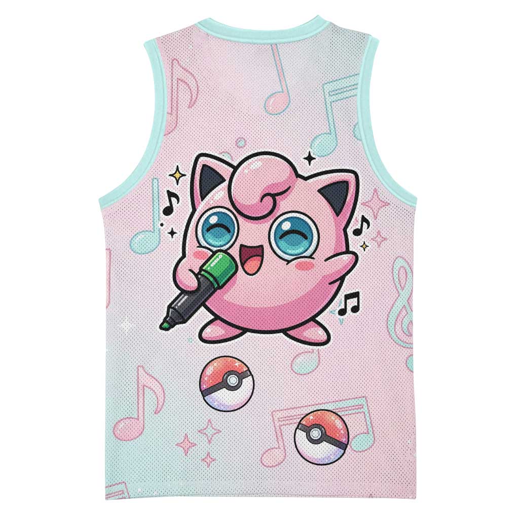 Jigglypuff Basketball Jersey Pastel Melody Pop Art