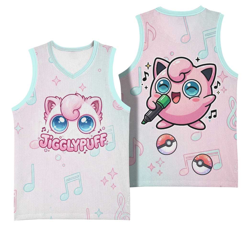 Jigglypuff Basketball Jersey Pastel Melody Pop Art