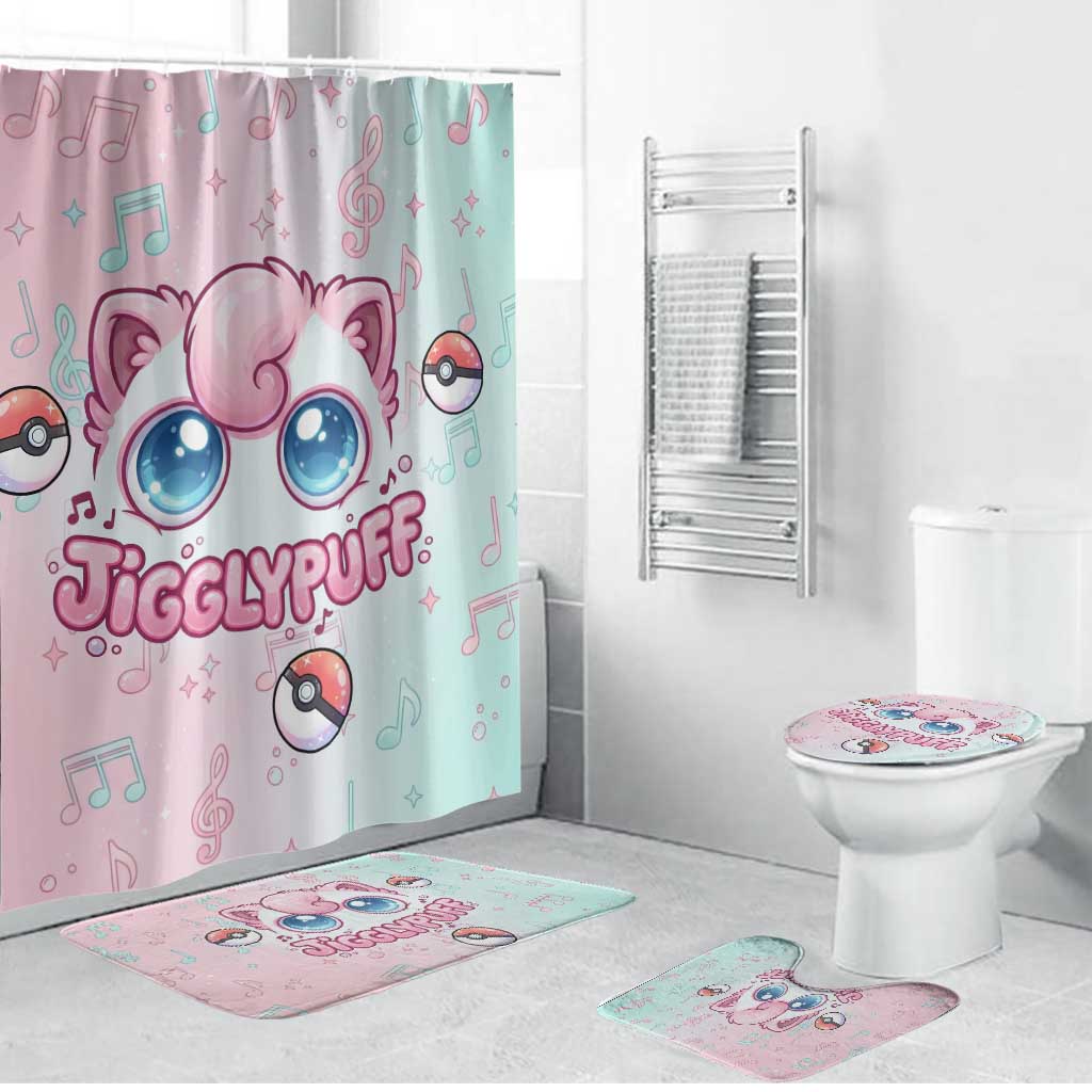 Jigglypuff Bathroom Set Pastel Melody Pop Art