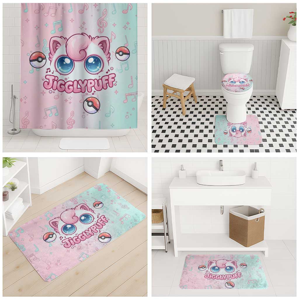 Jigglypuff Bathroom Set Pastel Melody Pop Art