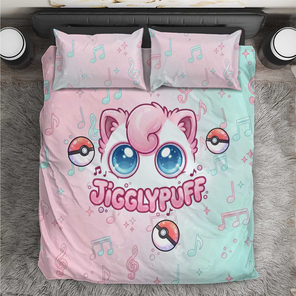 Jigglypuff Bedding Set Pastel Melody Pop Art