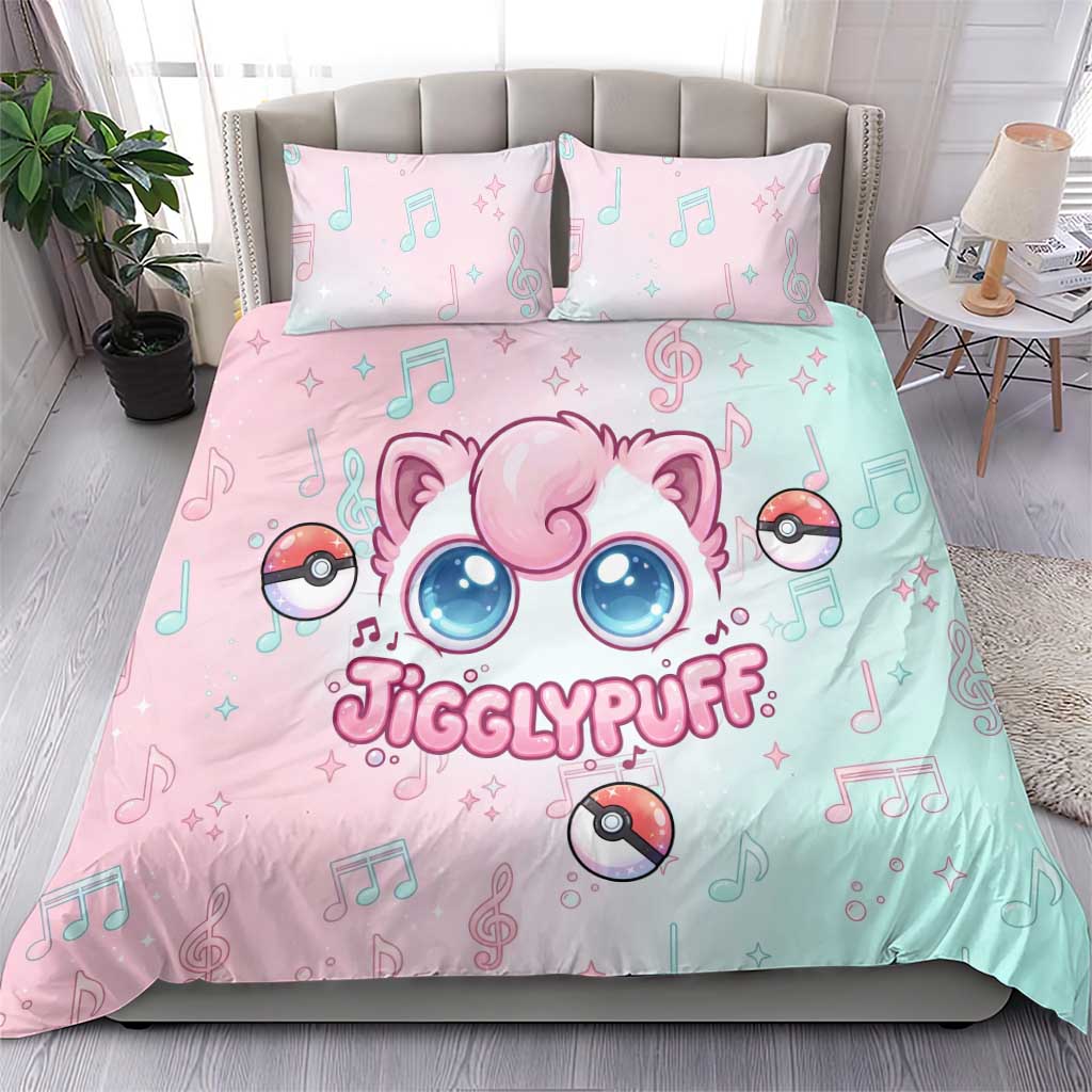 Jigglypuff Bedding Set Pastel Melody Pop Art