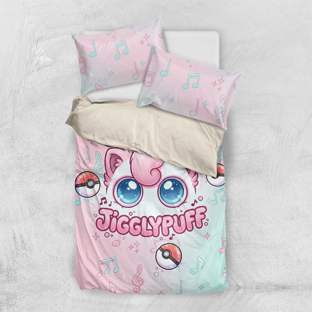 Jigglypuff Bedding Set Pastel Melody Pop Art