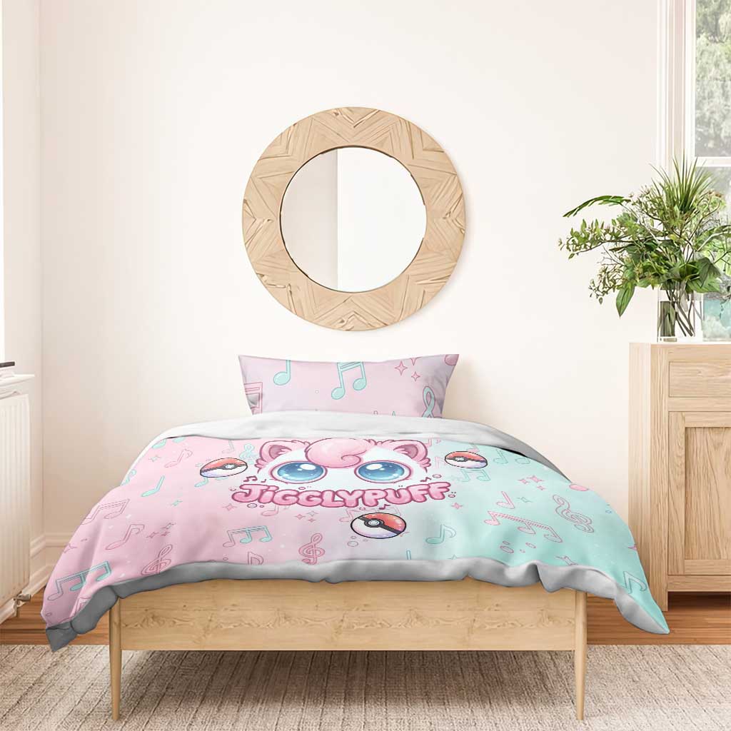 Jigglypuff Bedding Set Pastel Melody Pop Art