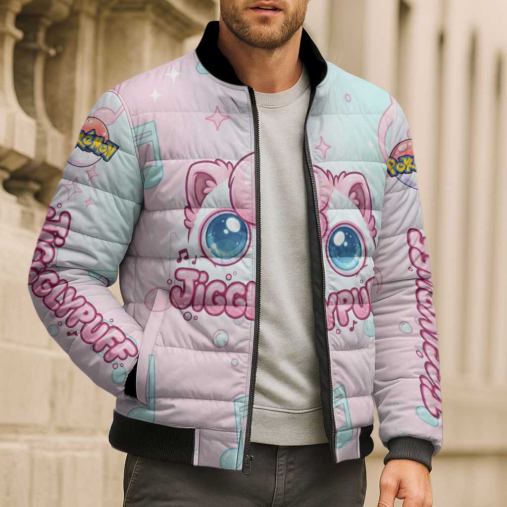 Jigglypuff Bomber Puffer Jacket Pastel Melody Pop Art