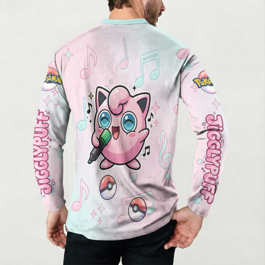 Jigglypuff Button Sweatshirt Pastel Melody Pop Art