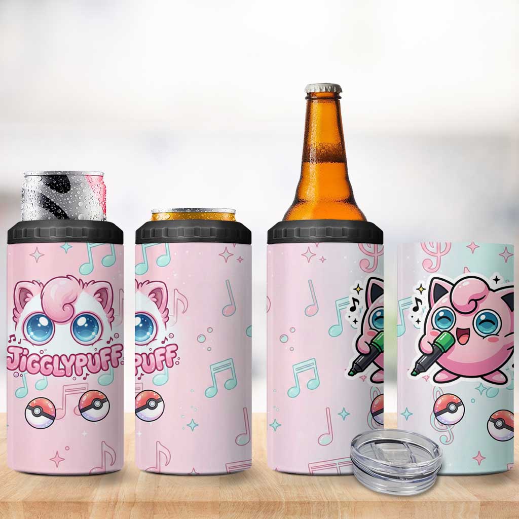 Jigglypuff 4 in 1 Can Cooler Tumbler Pastel Melody Pop Art