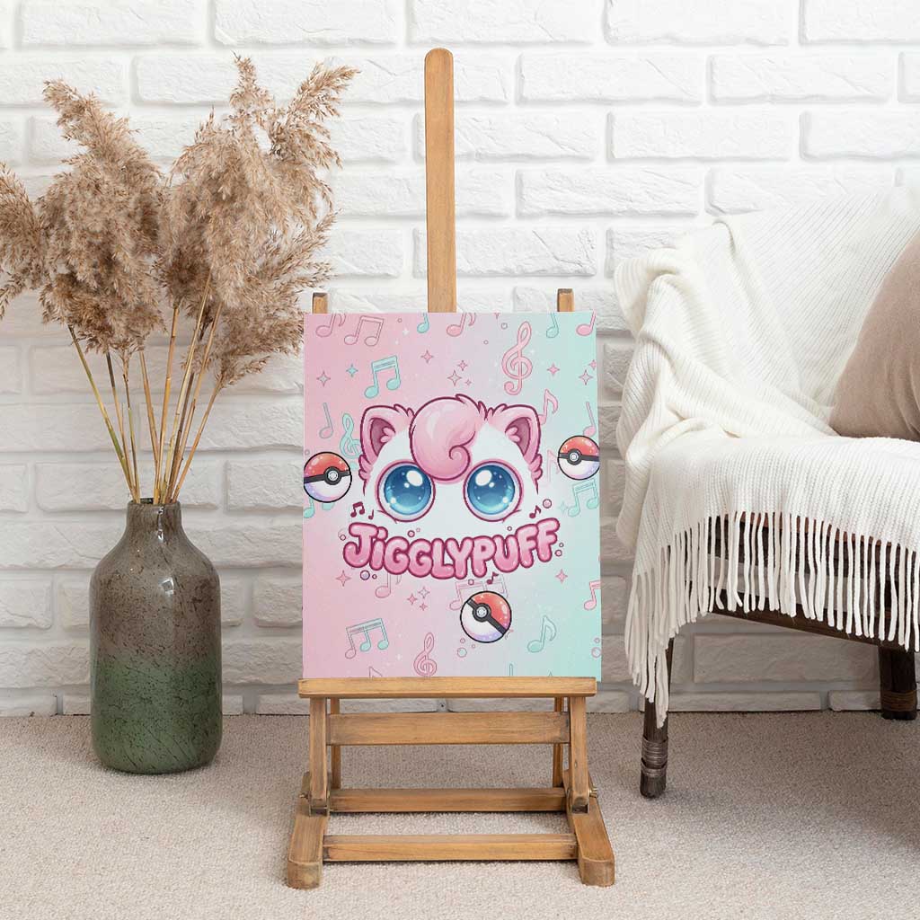 Jigglypuff Canvas Wall Art Pastel Melody Pop Art