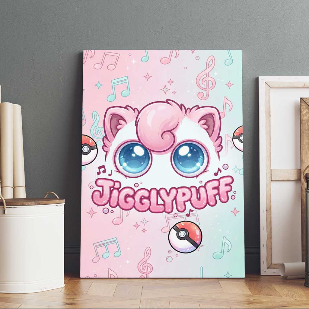 Jigglypuff Canvas Wall Art Pastel Melody Pop Art