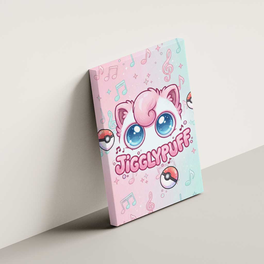 Jigglypuff Canvas Wall Art Pastel Melody Pop Art
