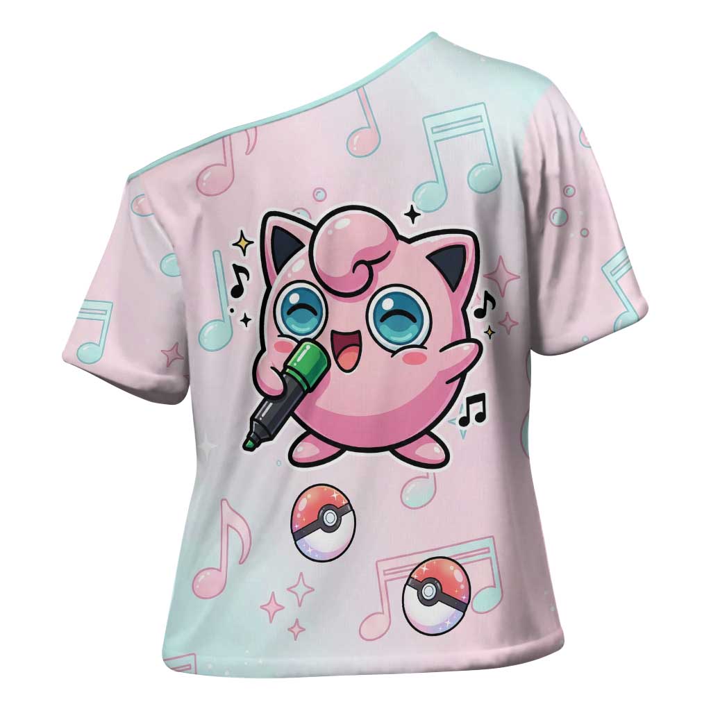 Jigglypuff Cross Shoulder Shirt Pastel Melody Pop Art