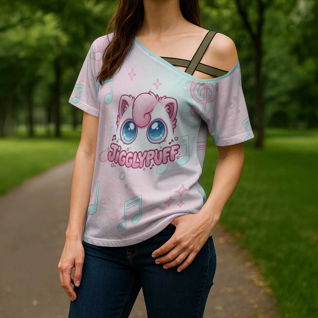 Jigglypuff Cross Shoulder Shirt Pastel Melody Pop Art