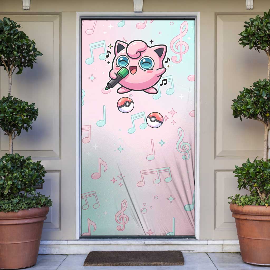 Jigglypuff Door Cover Pastel Melody Pop Art