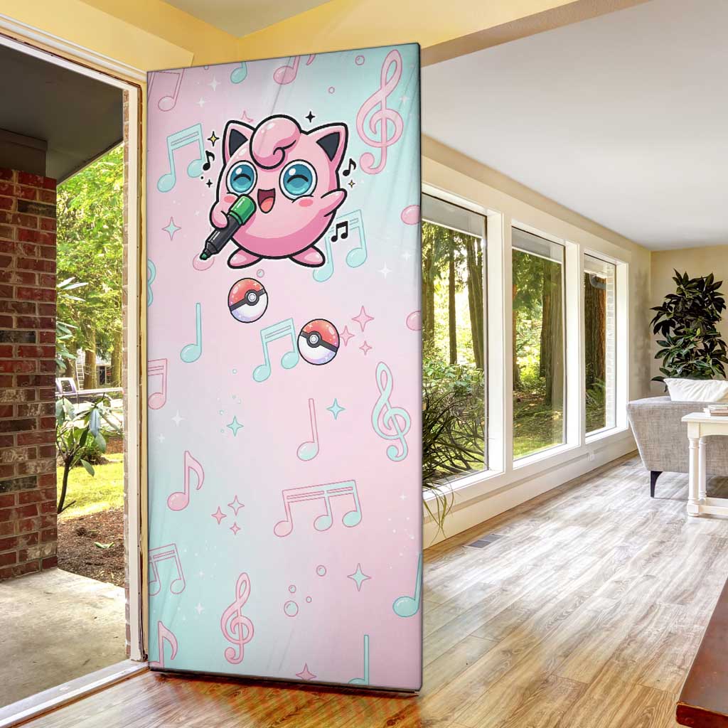 Jigglypuff Door Cover Pastel Melody Pop Art