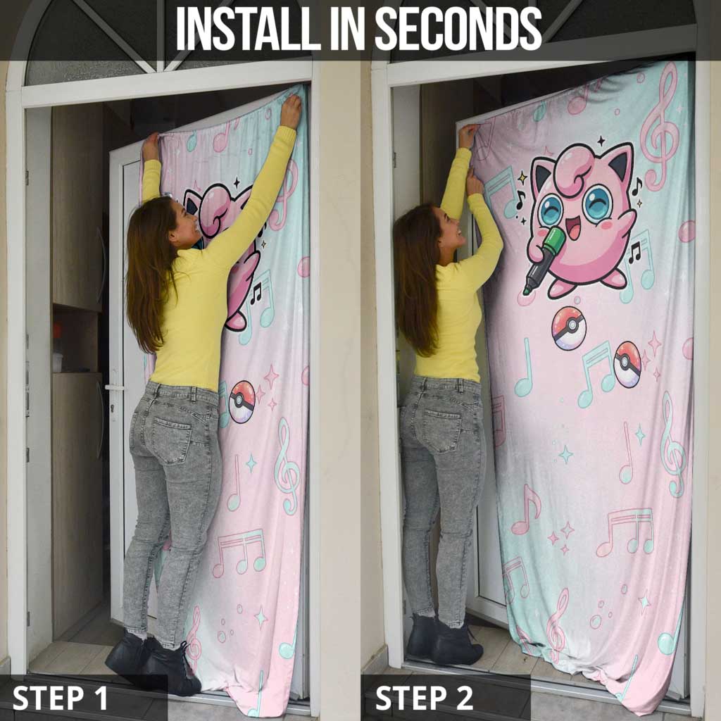 Jigglypuff Door Cover Pastel Melody Pop Art