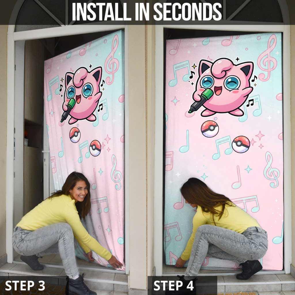 Jigglypuff Door Cover Pastel Melody Pop Art