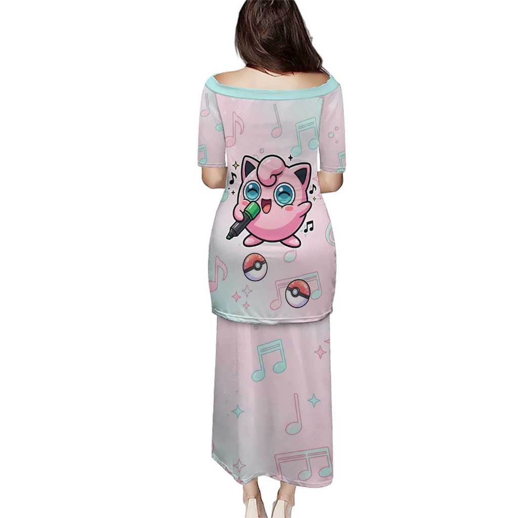 Jigglypuff Family Matching Puletasi and Hawaiian Shirt Pastel Melody Pop Art