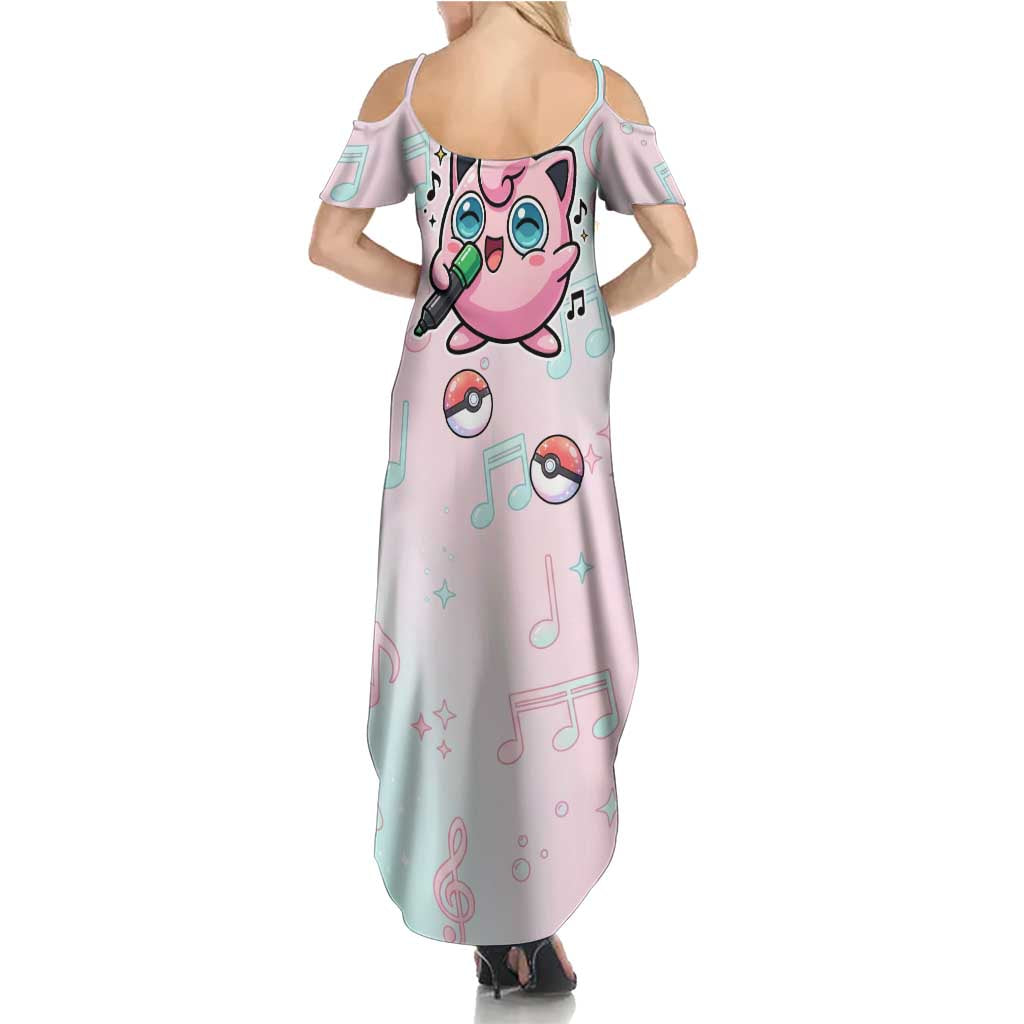 Jigglypuff Family Matching Summer Maxi Dress and Hawaiian Shirt Pastel Melody Pop Art