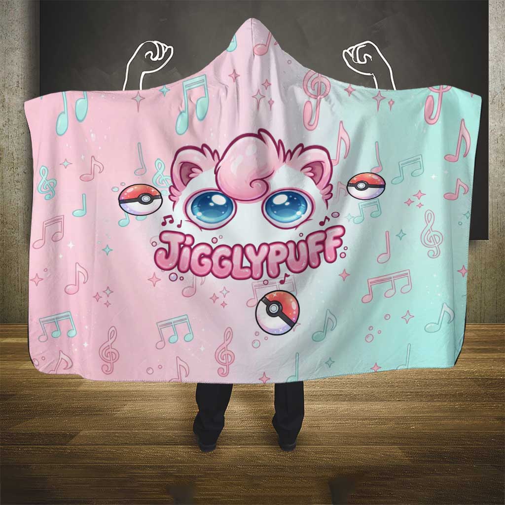 Jigglypuff Hooded Blanket Pastel Melody Pop Art