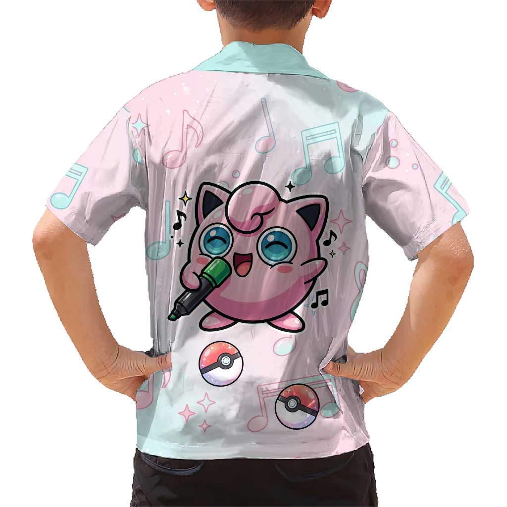 Jigglypuff Kid Hawaiian Shirt Pastel Melody Pop Art