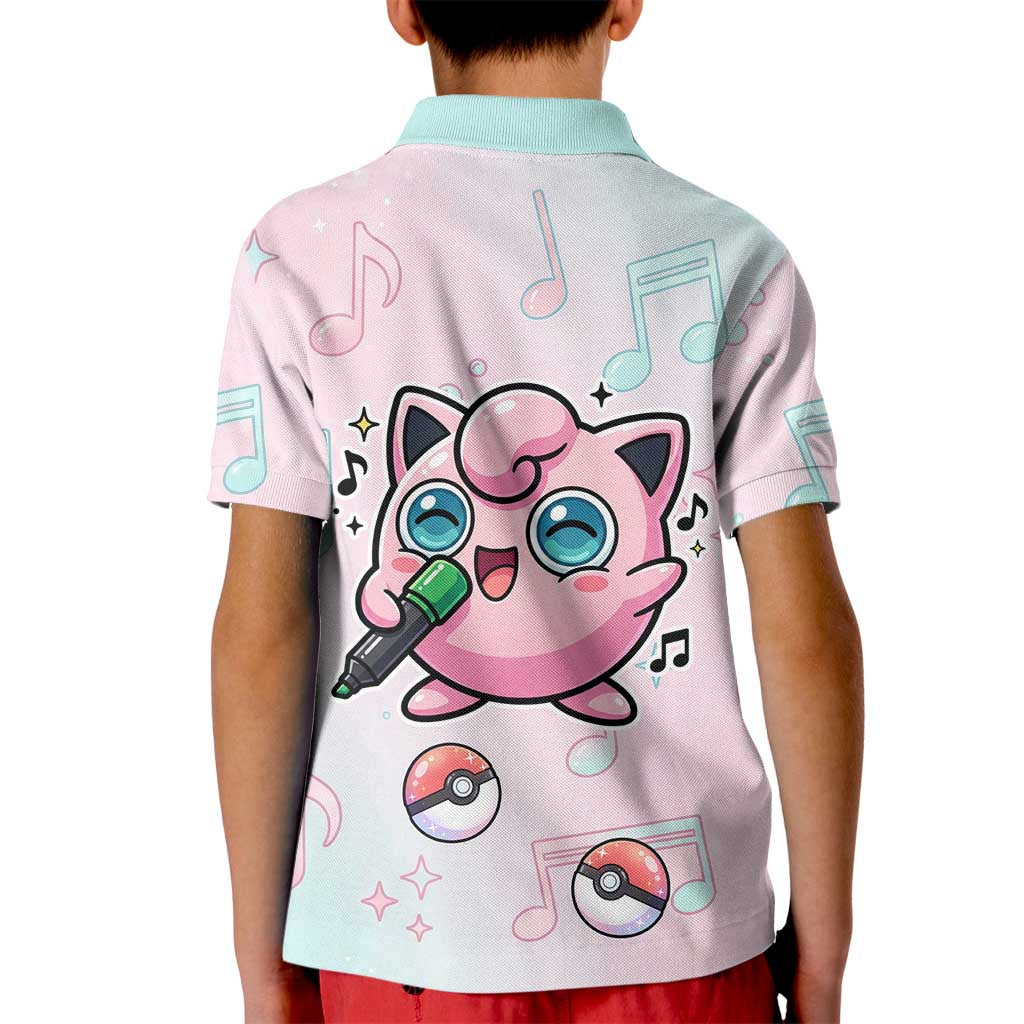 Jigglypuff Kid Polo Shirt Pastel Melody Pop Art