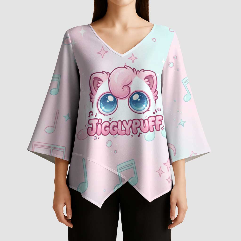 Jigglypuff Kimono Sleeve Blouse Pastel Melody Pop Art