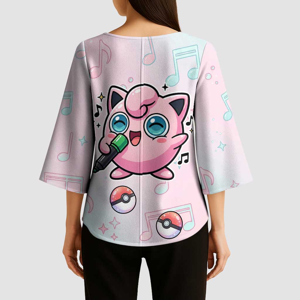 Jigglypuff Kimono Sleeve Blouse Pastel Melody Pop Art