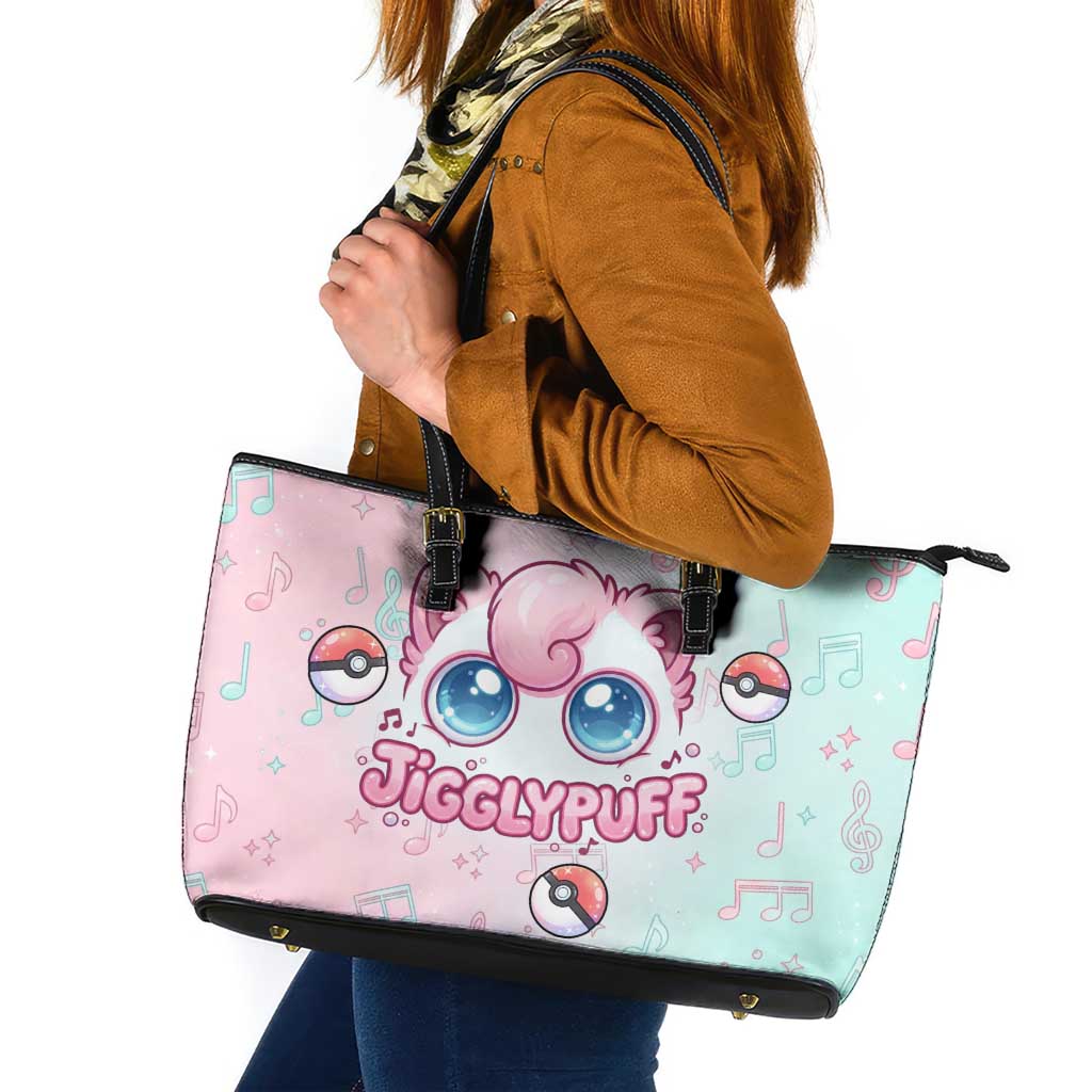 Jigglypuff Leather Tote Bag Pastel Melody Pop Art
