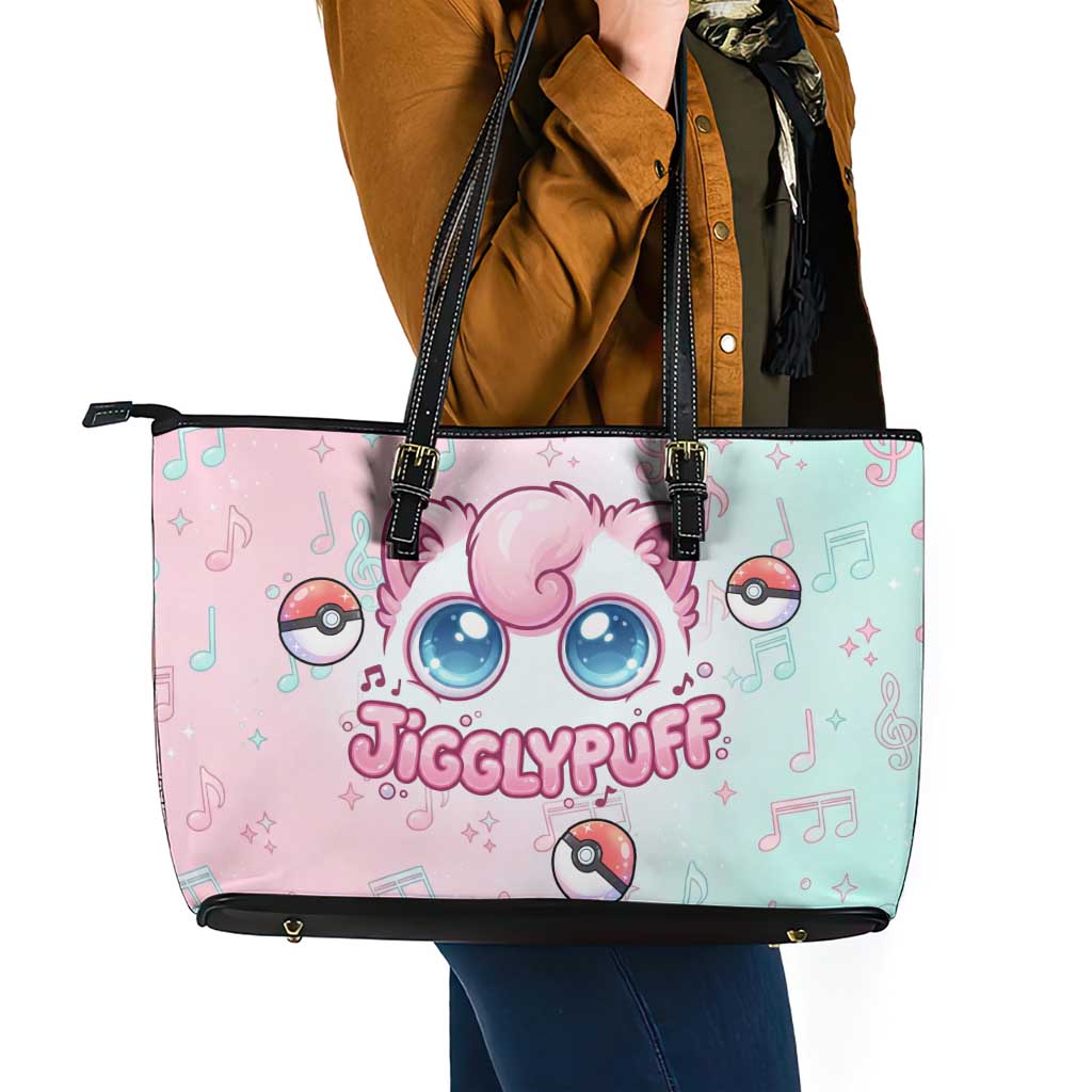 Jigglypuff Leather Tote Bag Pastel Melody Pop Art