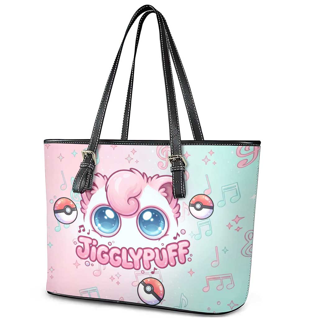 Jigglypuff Leather Tote Bag Pastel Melody Pop Art