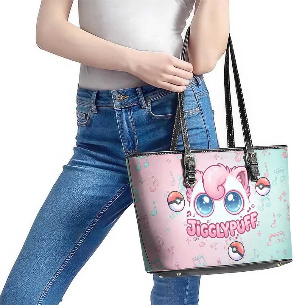Jigglypuff Leather Tote Bag Pastel Melody Pop Art