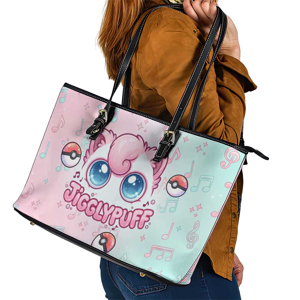 Jigglypuff Leather Tote Bag Pastel Melody Pop Art