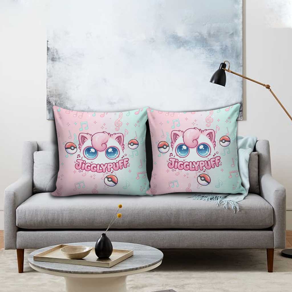 Jigglypuff Pillow Cover Pastel Melody Pop Art