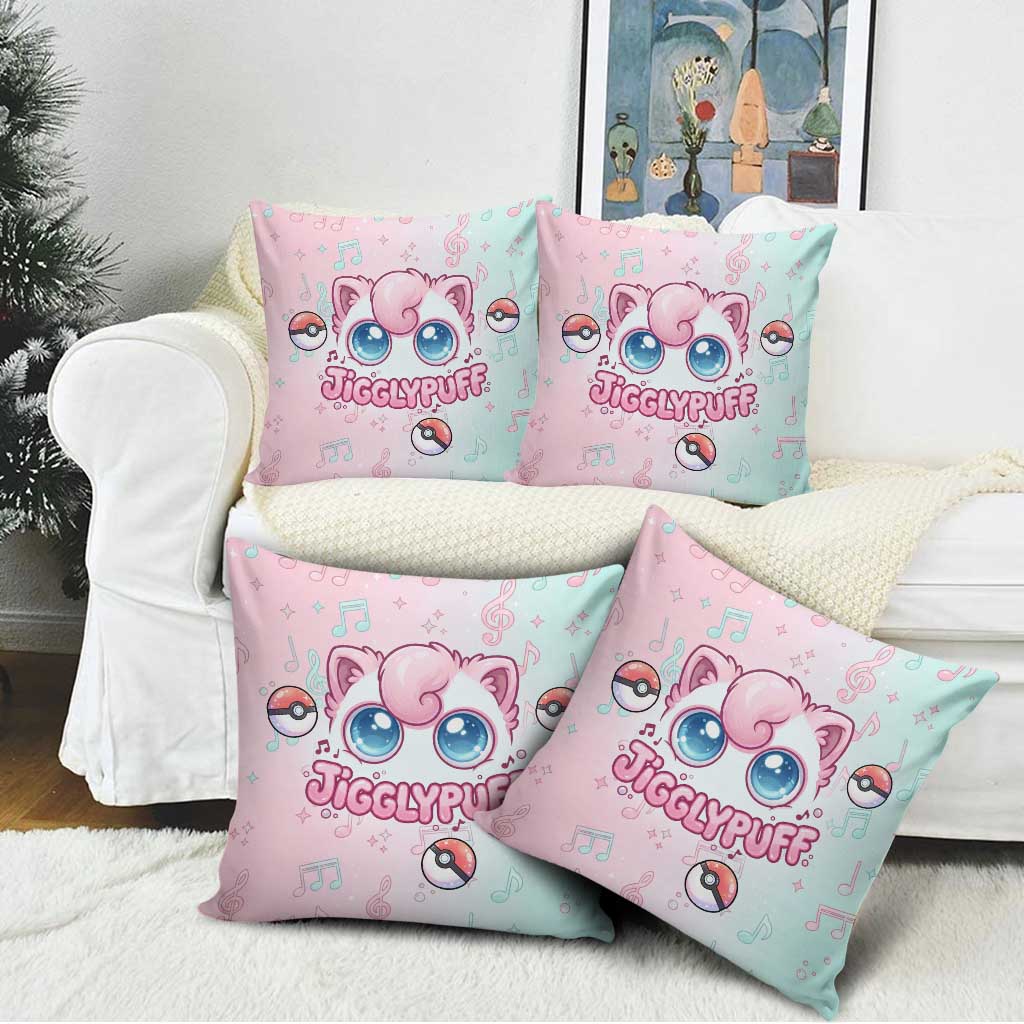 Jigglypuff Pillow Cover Pastel Melody Pop Art