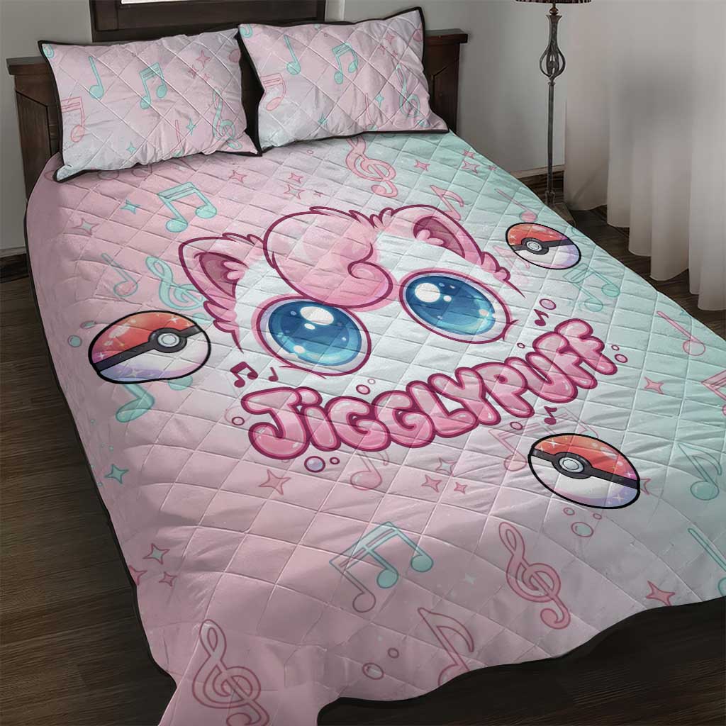 Jigglypuff Quilt Bed Set Pastel Melody Pop Art