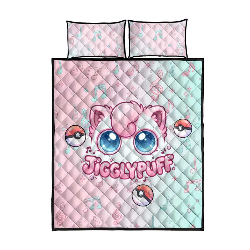 Jigglypuff Quilt Bed Set Pastel Melody Pop Art