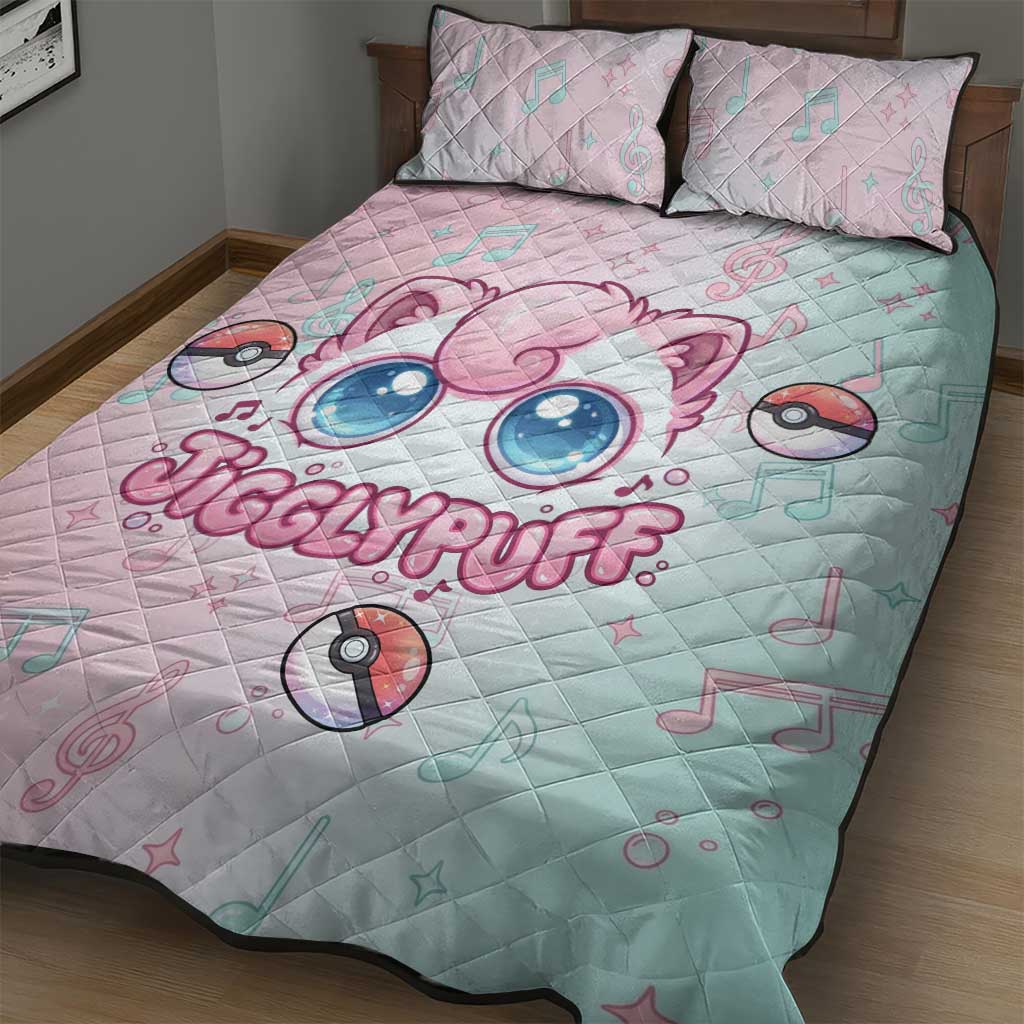 Jigglypuff Quilt Bed Set Pastel Melody Pop Art