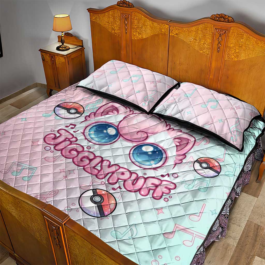 Jigglypuff Quilt Bed Set Pastel Melody Pop Art