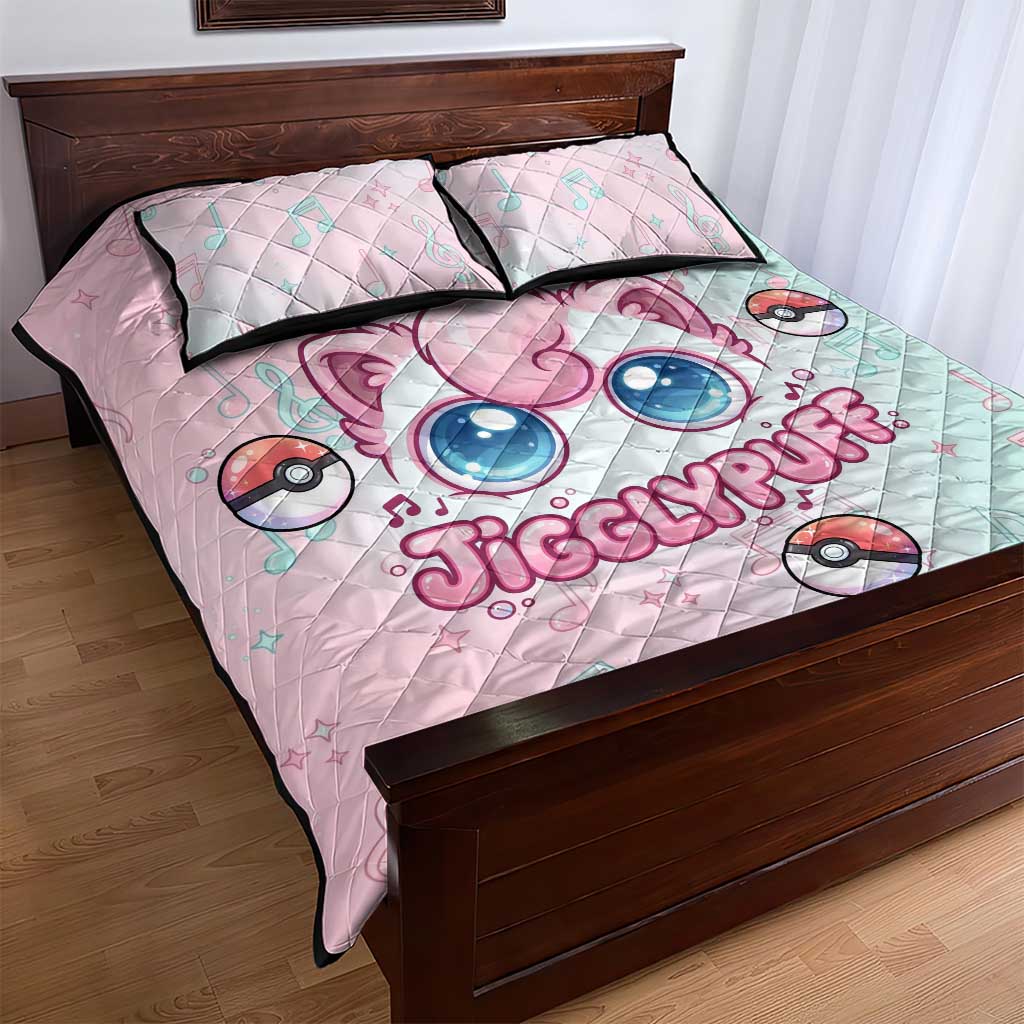 Jigglypuff Quilt Bed Set Pastel Melody Pop Art