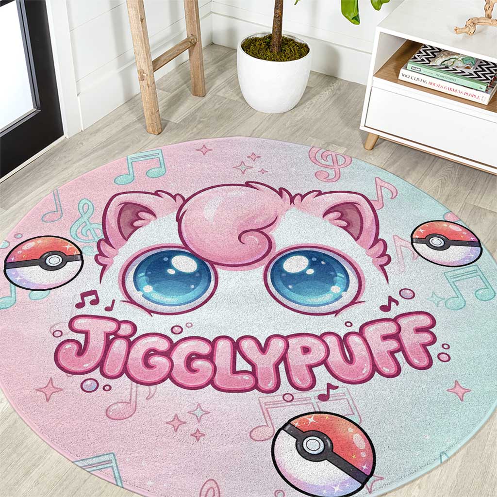 Jigglypuff Round Carpet Pastel Melody Pop Art
